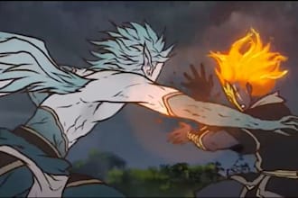 create 2d fighting animation, game animation and combat scenes