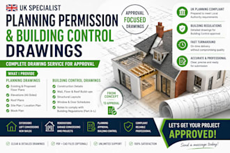 do UK planning permission drawings and building control drawings for approval