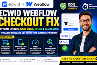 fix ecwid webflow checkout payment errors cart bugs speed SEO issues