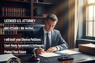 draft divorce petitions and agreements for US courts