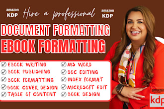 format your ebook, kindle kdp with clickable table of contents