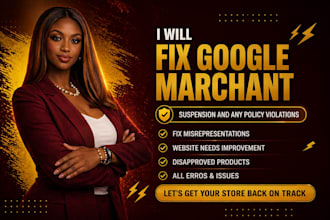 fix google merchant center suspension, misrepresentation, and product feed error