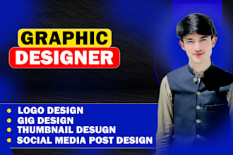 design logo, youtube thumbnails and social media posts