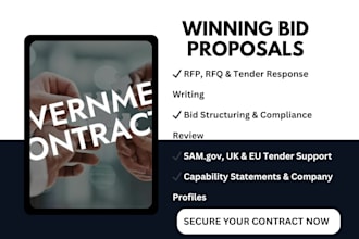 uk tender bid writing proposal rfp grant capability statement sam gov eu tender