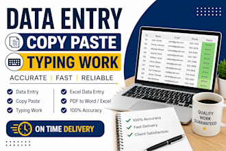 do data entry, copy paste, typing work ,and microsoft excel