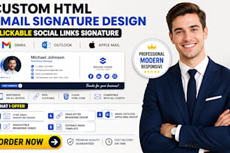 design responsive clickable html email signature for gmail outlook apple mail