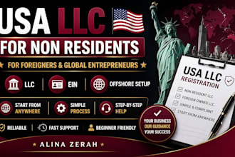 assist with non resident USA llc registration, offshore and foreign owned setup