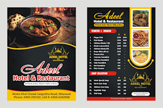 design professional restaurant, hotel and food menu design