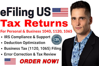 do US tax filling US tax return llc tax business tax 1120 5472 1040 cpa