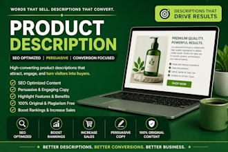 do product description,product listing,listing optimization and copywriting