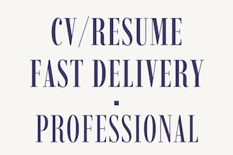 professionally format and improve your CV or resume