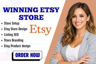 setup etsy shop, etsy digital product listings, and do etsy listing SEO