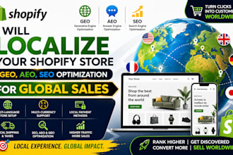 localize your shopify store with SEO, aeo, GEO, optimization for global sales