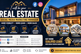 be your real estate social media marketing manager for instagram and facebook