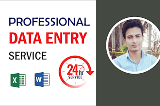 data entry in excel and word