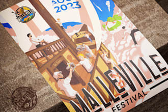 illustrate a custom festival poster or event poster
