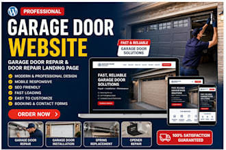 garage door website, garage door repair, door repair landing page garage door