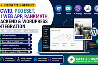 fix ecwid pixieset website ai web app rankmath backend wordpress integration