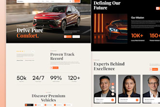 design a car rental, chauffeur booking, car dealer or automobile website
