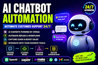 create ai chatbot and automate customer support workflows with zapier and make