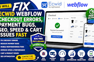 fix ecwid webflow checkout errors payment bugs SEO speed and cart issues fast