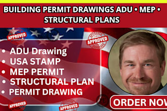 building permit set,adu permit drawing,mep permit,beam layout,stamp drawing