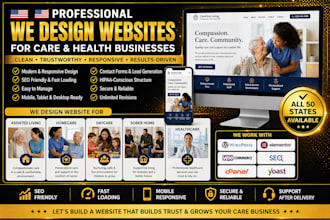 design a website for carehome sober home home care independent living healthcare