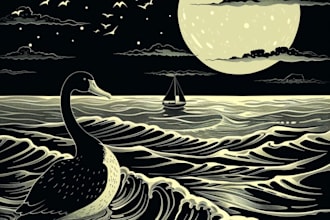 create stunning linocut or woodcut style illustrations