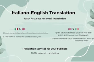 traduco descrizioni di prodotti e contenuti ecomerce