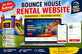 build bounce house rental website using wordpress and inflatable office