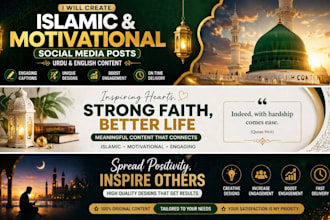 create engaging islamic and motivational social media content in urdu and englis