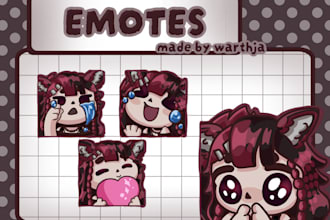 draw twitch emotes, discord emotes, chibi emotes