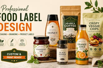 design professional food label packaging for your product