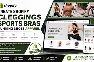 create shopify cleggings sports bras running shoes apparel