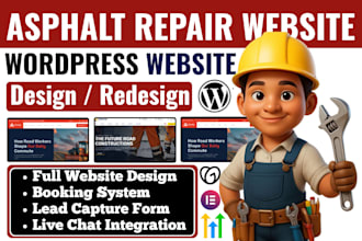 build responsive asphalt repair website asphalt paving website or landing page