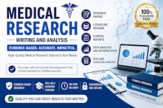 assist with medical research writing and research analysis