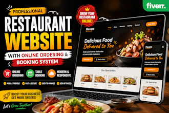 create a restaurant website with online ordering and booking system