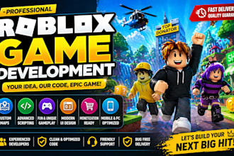 create a professional roblox game with custom maps scripting ui, gameplay system