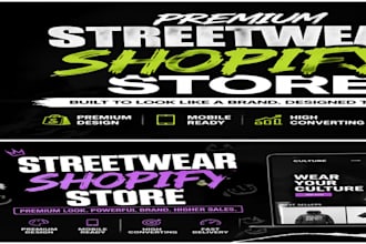design a premium streetwear clothing shopify website