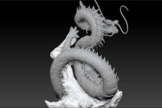 3dprint for home decor,3d creature model,separate part stl,2d to3dsculpt,dragon