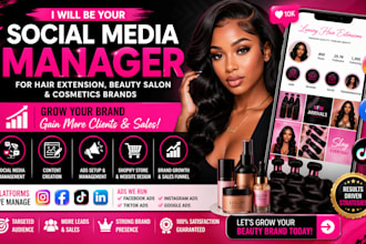 be your social media marketing manager for hair extension, beauty salon