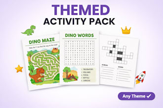 make themed kids maze word search crossword sudoku KDP activity books