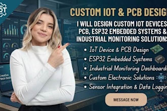 design custom iot devices, pcb, esp32 embedded systems and industrial monitoring