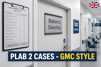 create plab 2 osce cases with gmc checklists for imgs