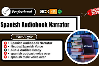 be spanish male narrator for acx audiobook neutral spanish voice self help mafia
