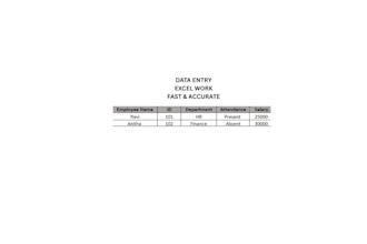 do data entry, excel work and HR recruitment support tasks
