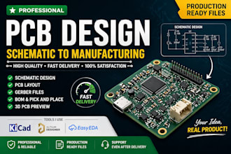 full pcb design, schematic, layout and gerber files ready for production