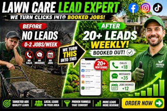 grow lawn care, landscaping, gardening, tree service social media to get leads