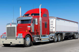 render realistic hopper truck, 3d vehicle model, game asset, car animation video