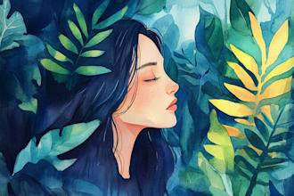 hand paint a stylised watercolor illustration